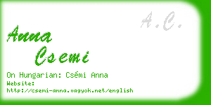 anna csemi business card